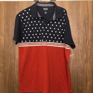 Men’s XL Polo Flag Cotton Blend